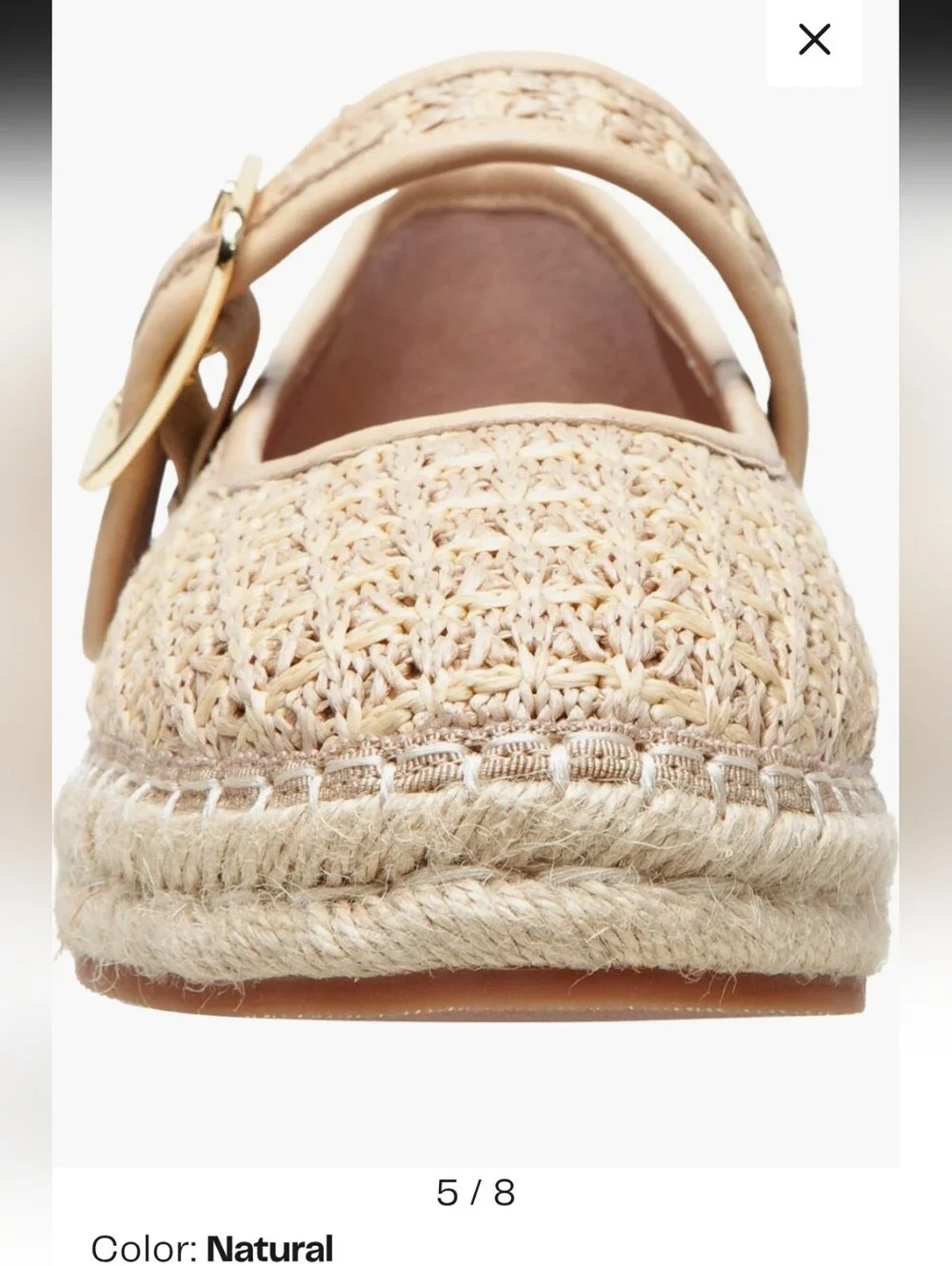 Linea Paolo Natural Crochet Mary Jane Espadrille Flats